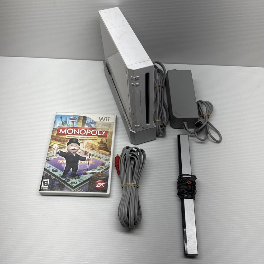 Nintendo Wii Gamecube Compatible RVL-001 Tested with Cords Sensor and Stand